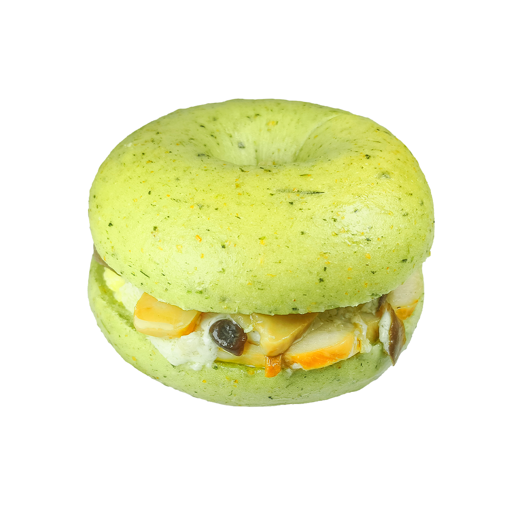 Spinach Chicken Mushroom Bagel Spinach Chicken Mushroom Bagel